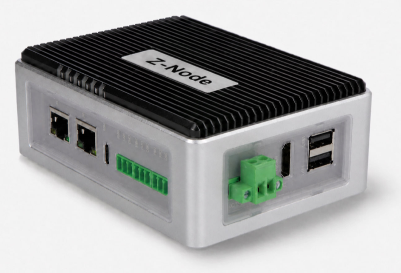 The ZertiNode edge gateway, an industrial DIN-mount IoT unit